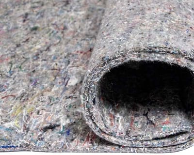 Beschermend zeildoek - Isolerende onderlaag - Vloerbescherming binnen - Gemaakt van gerecyclede vezels - 85 cm breed - Grijs