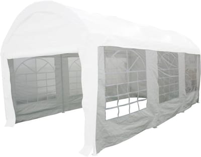 Zijpanelen wit - Paviljoen bekleding - Feestelijke aankleding - Met panorama vensters - 3x6 meter - Wit