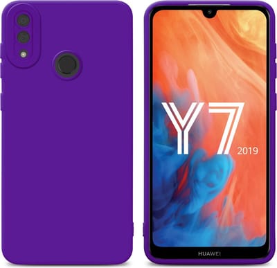 Cadorabo Hoesje geschikt voor Huawei Y7 2019 / Y7 PRIME 2019 in FLUID DONKER PAARS - Beschermhoes gemaakt van flexibel TPU silicone Cover Fluid Case
