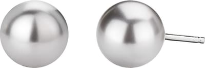 Traveller Oorbellen - Dames - Zilver 925 - Swarovski Parels - 8 mm - Licht Grijs - Classic Pearl - #S7072R