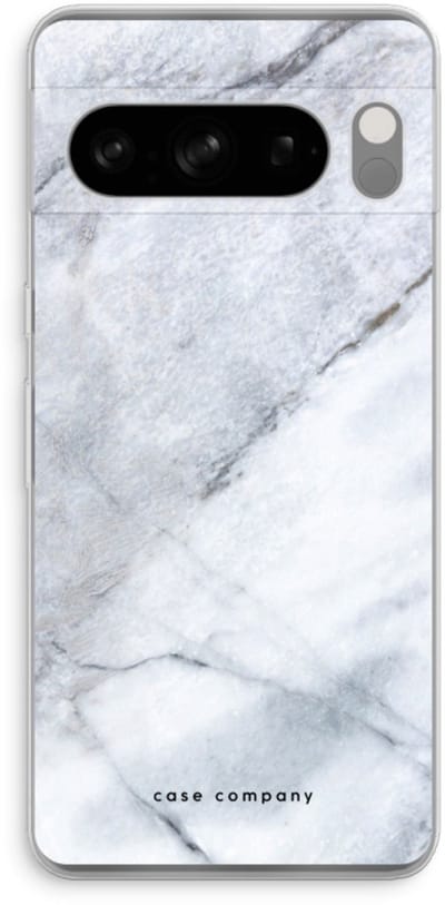 Case Company® - Hoesje geschikt voor Google Pixel 8 Pro hoesje - Witte marmer - Soft Cover Telefoonhoesje - Bescherming aan alle Kanten en Schermrand