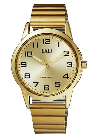 Q&Q heren horloge goudkleurig met cijfer index Q860J003