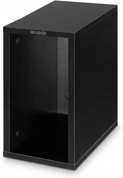 Vinyl Opbergbox - Platenkast Vinyl - Muziek Opslag - Uniek Design - 19x37x33.5 cm - Zwart