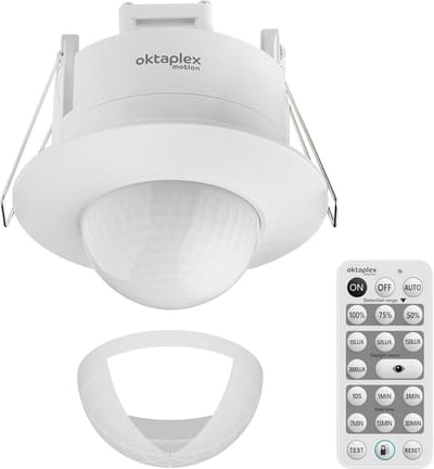 Inbouw Bewegingsmelder 360° met Afstandsbediening - Infrarood Aanwezigheidssensor voor Binnen