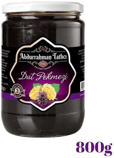 Moerbeien melasse Abdurrahman Tatlici ( 100% natuurlijke moerbeimelasse zonder toevoegingen ) 800gr - Dut pekmezi (%100 katkisiz dogal dut pekmezi - Mulberry Molasses (100% natural mulberry molasses without additives) 800g