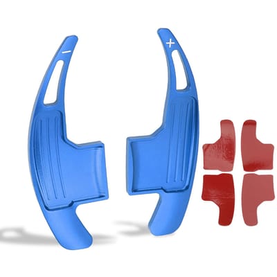 1 Paar Aluminiumlegering Schakelpaddle Verlengstuk Vervanging Voor Ford Mustang V6 EcoBoost GT Shelby 2015-2022 Blue blauw