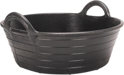 Excellent Voertrog - 20 Liter - Volledig van natuurrubber - Binnen- en buiten gebruik - Zwart