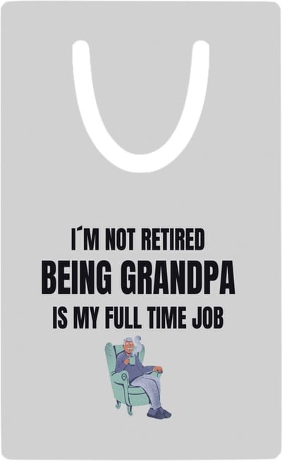 Hacebo® - im not retired being grandpa is my full time job metalen boekenlegger - Opa - opa cadeau - cadeau - pension - kantoorhumor Bladwijzer boekenleggers - 7.6 cm x 5cm