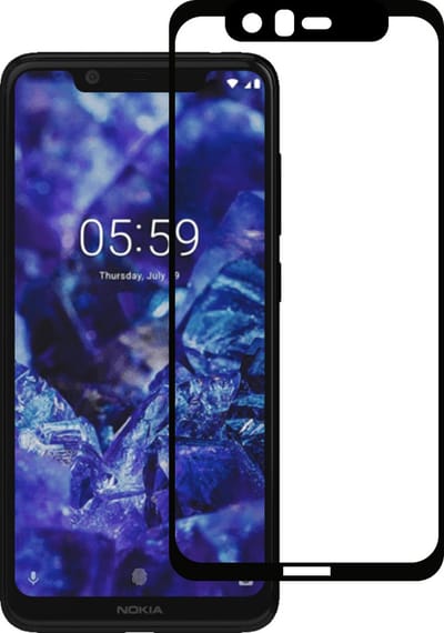 Smartphonica Screenprotector Geschikt voor Nokia 5.1 Plus - Full Cover Tempered Glass - Gehard glas Geschikt voor Nokia 5.1 Plus geschikt voor Nokia 5.1 Plus