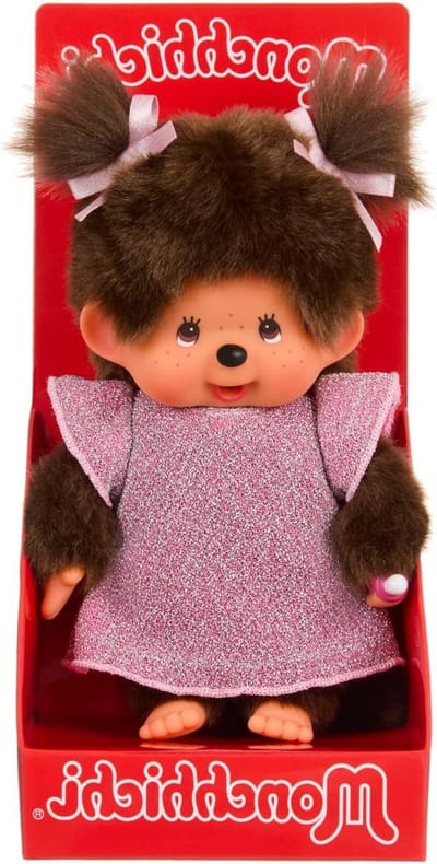 Pluche Speelgoedpop - Knuffelpop Meisje - Knuffelen en Spelen - Met Glitterjurk - 20 cm - Multicolor
