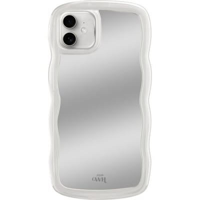 xoxo Wildhearts Wavy mirror case Transparant telefoonhoesje - Geschikt voor iPhone 12 - Golvend spiegelhoesje - Wolken hoesje - Schokbestendig - Cloud case - Silicone case met spiegel - Transparant