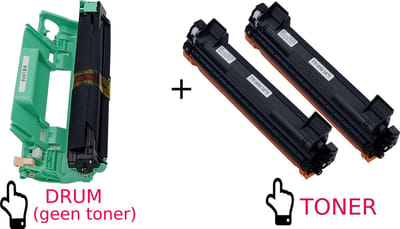 KATRIZ® Huismerk Drum DR1050 + 2x Toner TN1050/TN1075 – Compatible voor Brother DCP-1610W, HL-1110, MFC-1910W e.a. – Hoge Capaciteit – Alternatief voor originele cartridges