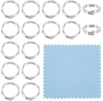 16 Stks 925 Sterling Zilver Split Springring met Polijstdoek 6mm Open Loop Ringen Dubbele Loops Jump Ringen Sieraden Maken Ring voor Vrouwen DIY Sieraden Maken Ambachten