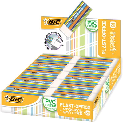 BIC Plast-Office vlakgum Kunststof 20 stuk(s)
