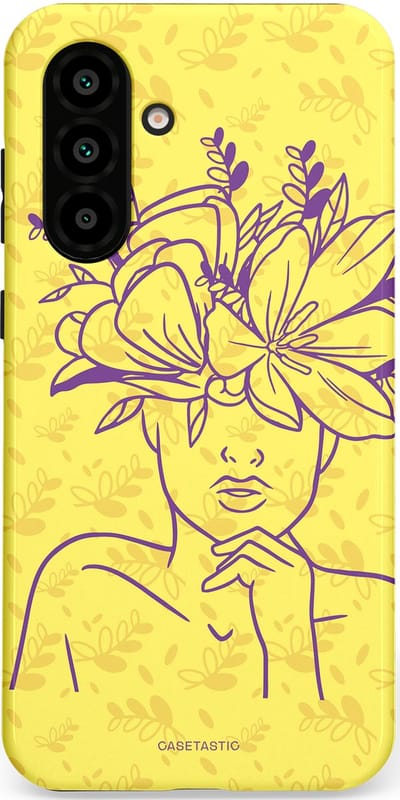 Casetastic hoesje geschikt voor Samsung Galaxy A36 / Samsung Galaxy A56 - Dubbellaagse bescherming - Floral Essence - Fashion Case - Goud Beige