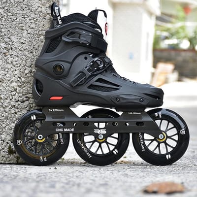 Inline Skates - Rolschaatsen Speed - Buiten Sporten - 3x 125mm Wielen - Maat 43 - Zwart