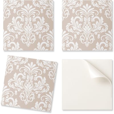 Set vinyl wandtegels met elegant plantenpatroon, 20x20x20 cm