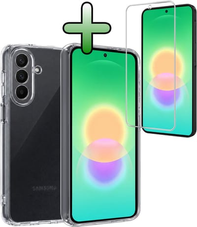 Hoesje Met Screenprotector - Geschikt voor Samsung Galaxy A27 - Sterk & Shockproof - Back Cover - Siliconen Case - Telefoon Hoes - Transparant