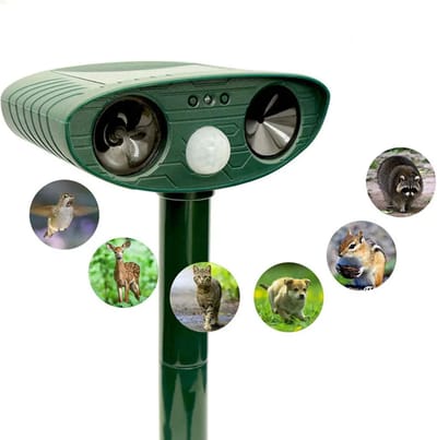 Ultrasoon Dierenafweermiddel – Waterdichte Zonne-energie Dierenrepeller voor Katten – Effectief Afweermiddel voor Tuin en Boerderij
