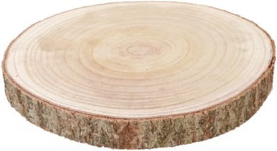 Chaks Decoratie boomschijf met schors - hout - D38 x H4 cm - rond - Onderborden/kaarsenplateaus