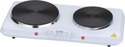 Dubbele Kookplaat - Elektrisch fornuis - Thuis en onderweg - Gietijzeren platen - 2500 Watt - Wit