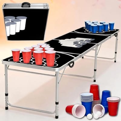 Opvouwbare Partytent - Bierpong Tafel Set - Feest Spelletjes - Inclusief Bekers Ballen - In Hoogte Verstelbaar
