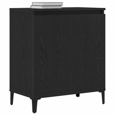 vidaXL - Dressoir - Zwart - Eiken - 60 - x - 35 - x - 70 - cm - Bewerkt - hout