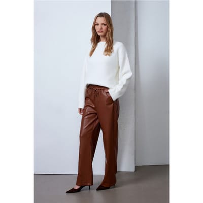 Dames Brede-Pijpen Neplederen Broek