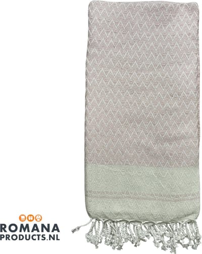 Romana Products Waves Hamamdoek - Baddoek - Strandlaken - Saunalaken - 100cm x 180cm - Licht Roze