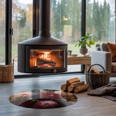 Coloray Vloerplaat Houtkachel - Plaat onder Houtkachel - 80 cm x 80 cm - Kachel Onderplaat - Claret Vloerplaat Kachel - Plaat Kachel - Onderplaat Kachel - Houtkachel Vloerplaat - Onderplaat