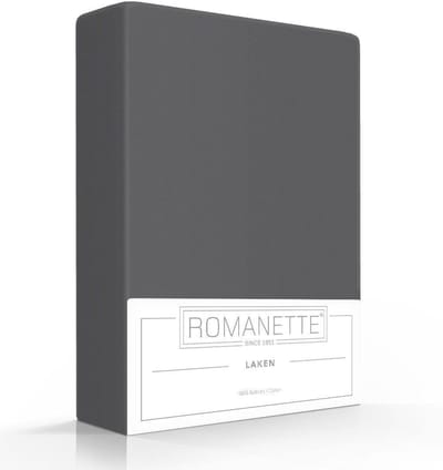 Romanette Laken Katoen Antraciet - 240 x 300 cm - [Antraciet]