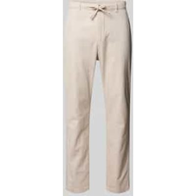 Tom Tailor - Regular tapered chino met trekkoord - Maat L - cashew beige structure