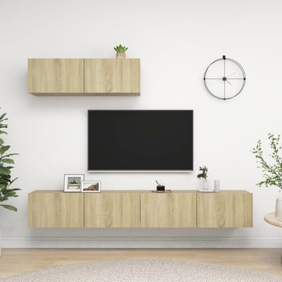 vidaXL - Tv-meubelen - 3 - st - bewerkt - hout - sonoma - eikenkleurig