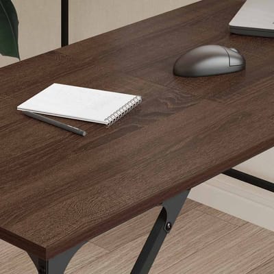 vidaXL - Bureau - 149x149x75 - cm - bewerkt - hout - bruin - eikenkleur