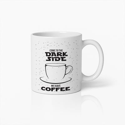 Grappige Koffiemok 330ml – “Kom naar de Donkere Kant Wij Hebben Koffie” – Grappige Film Geïnspireerde Cadeaubeker