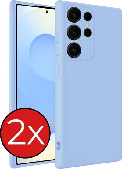 Hoesje - 2 Stuks - Geschikt voor Samsung Galaxy S25 Ultra - Sterk & Shockproof - Telefoonhoes - Back Cover - Case Siliconen - Telefoon Hoes - Lichtblauw