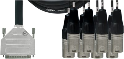 Cordial Economy Multicore D-Sub/XLRm 8-fach, Rean Stecker, 1,5m - Analoge multicore kabel