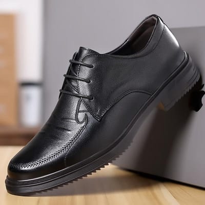 Nieuwe Stijl Herenschoenen Toplaag Rundleer Ronde Neus Set Voeten Zakelijk Casual Leren Schoenen Heren Antislip Papa Schoenen 44