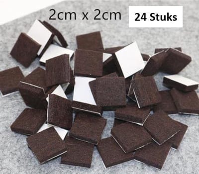 Zelfklevende meubelonderzetters - Vierkant - 24 STUKS - Bruin - Meubel onderzetters - Vloerbeschermers - Vloerbeschermer - Anti-slip stoelpoot - Anti-kras vilt - Zelfklevende Vilt - Tafelonderzetter - Stoel onderzetter - Plakvilt