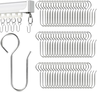 S-haken - Gordijnhaken - Ophangen Gordijnen - Roestvrij Staal - 60 stuks - Zilver