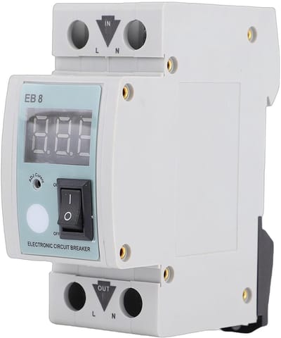 Elektronische Stroomonderbreker - Slimme Schakelaar - Stroombeheer - Automatische Zelfreset - 2A tot 40A - Grijs