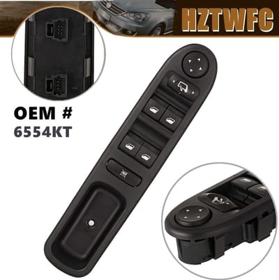 Raambedieningsschakelaar - Elektrische Schakelaar - Auto Ramen - Directe Vervanging - 27 x 7 cm - Zwart