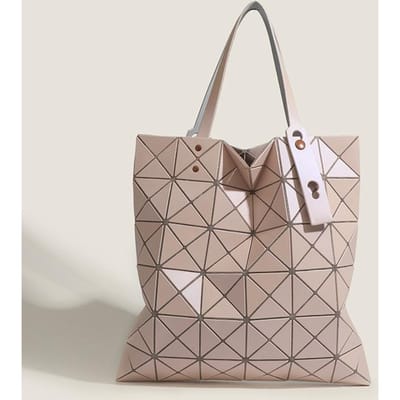 Japanse Nieuwe Zes-vakken Geometrische Diamant Tote Bag Beperkte Splicing Matte Handtas Veelzijdige Grote Capaciteit Schoudertas gray