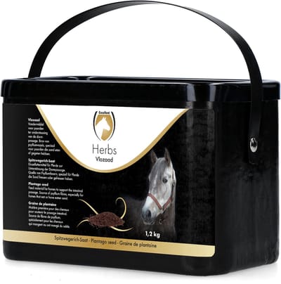 Excellent Herbs Vlozaad (Psylliumzaad) – 1.2 kg - biedt ondersteuning bij darmpassage – voor paarden en pony’s die zand eten/ hebben gegeten