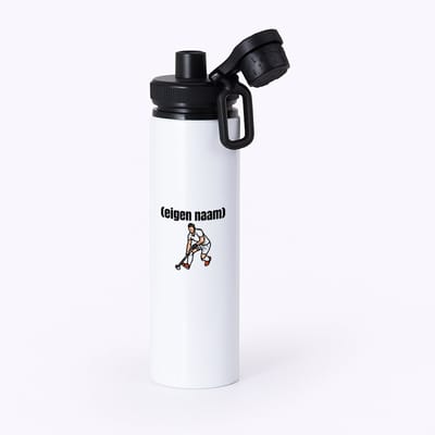 Hacebo® - hockey man met eigen naam waterfles met draaidop zwart - Hockey - atleten - iemand die houdt van hockey - verjaardag - cadeau - kado - water fles - 850ML