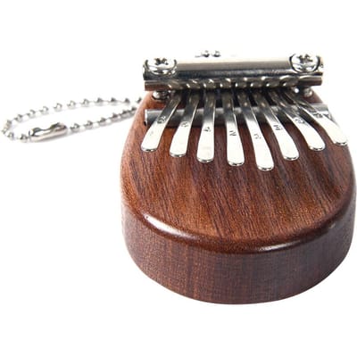Mini Piano à Pouce Portable 8 Touches Clavier à Percussions Digital Instrument de Musique de Poche Cadeau de Noël Pendentif blanc
