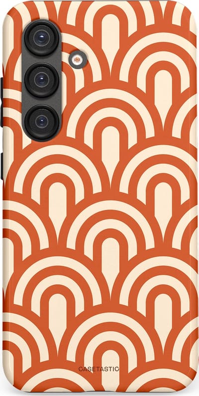Casetastic hoesje geschikt voor Samsung Galaxy S25 - Dubbellaagse bescherming - Oranje Bogen Parade - Fashion Case - Terracotta Crème