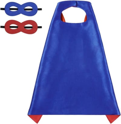 Superhelden Cape Kostuum voor Kinderen, 2 Stuks, Dubbelzijdige Cape met Masker, Halloween, Carnaval, Cosplay, Speelgoed voor Jongens en Meisjes