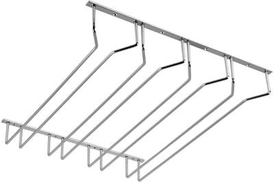 SOTECH Glazenhouder voor 4 rijen glazen 460 x 500 x 70 mm Chroom gepolijst Rail voor glazen voor onderconstructie op Kastplanken of randen