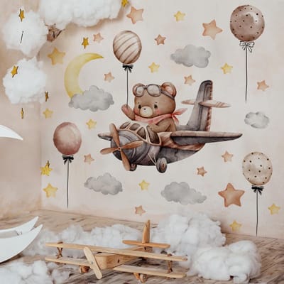 Dailygoods- Muursticker Zoete Droom - Muurstickers Kinderkamer - Wanddecoratie Slaapkamer - Wanddecoratie Woonkamer - Vriendelijk Vinyl - Eenvoudig Aan Te Brengen